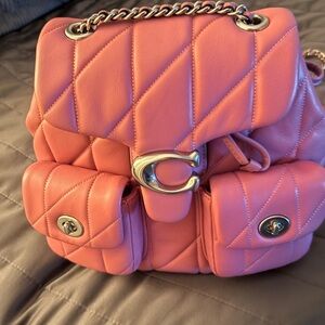 Coach Quilted hot pink Backpack-it’s hot pale pink